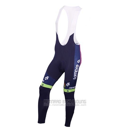 2016 Fahrradbekleidung Lampre Blau und Rosa Trikot Langarm und Tragerhose